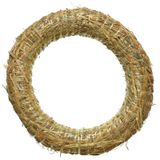 Merkloos / Sans marque Decoris Kerstkrans van stro - 20 x 4 cm