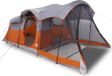 Tente tunnel 8 personnes imperméable gris et orange