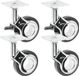 GTV – GIRA meubelwielen, set: 2x geremde wielen + 2x meubelwielen zonder rem, zwart/chroom, 360° draaibaar, voor bureau, plank, salontafel, kruk, Ø60 mm, H94 mm