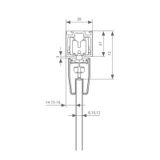 Argenta Xperta glas 3m - alu - Plafond opbouw - 1 deur - 2 stoppers - 8 mm glas
