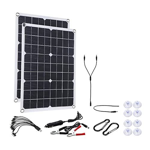 Zonnepaneel 12V Zonnecel Controller Zonnepaneel for Telefoon RV Autolader Outdoor Batterijvoeding Camping Waterdicht en duurzaam (Color : With 40A Controller