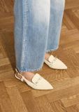 Manfield - Dames - Gele suède slingbacks - Maat 41