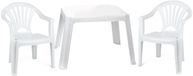 Plasticforte Set de jardin et table pour enfants - plastique - blanc - avec 2x chaises - extérieur/intérieur