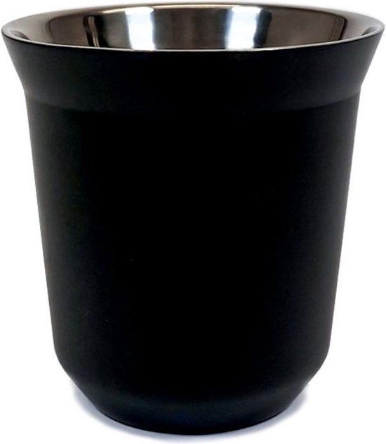 Krumble Espressokopje staal 80ml - Zwart