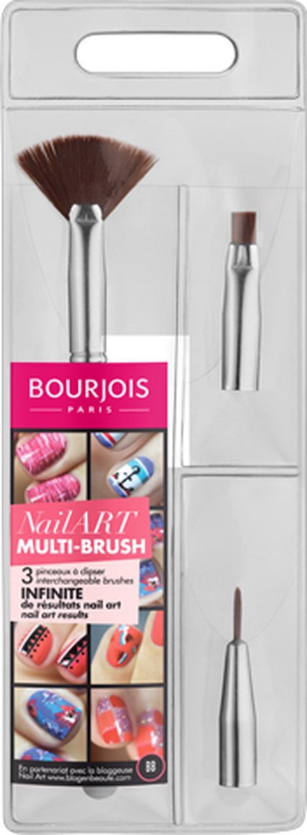 BOURJOIS PARIS Multi-Brush Nail Art Set voor vrouwen - 3 pct Set Fan Brush &meer