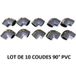 ZENLYS Lot De 10 Coudes 90 Degrés 40mm Pvc Pression Pn16 Piscine Évécuation Et Arrosage 4cm 40mm