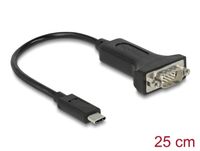 Delock 64307 seriële kabel Zwart 0,25 m USB Type-C RS-232