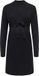 ONLY - OLMLEVA LS BELT DRESS KNT - Dames - Maxi jurken - Zwart - Maat S