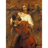 Artery8 Rembrandt Jacob worstelen met de Angel XL Giant Panel Poster (8 Secties)