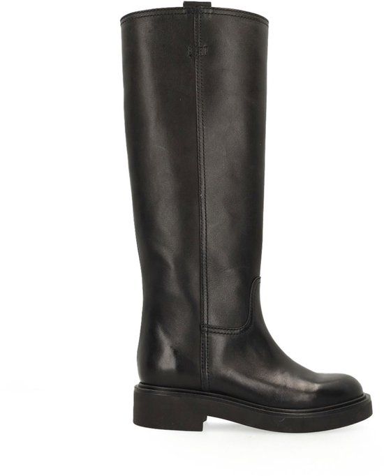 Sacha Dames Zwarte Hoge Leren Laarzen - Maat 40