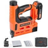 VEVOR Elektrisch spijkerpistool 2-in-1 nietmachine 18 gauge 15/20/25/30/32 mm met 500 nietjes en 500 spijkers, antislip rubberen grip en oplader, elektrische nietmachine voor houtbewerking en doe-het-zelfprojecten