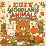 Cozy Woodland Animals: Bold & Easy Coloring Book