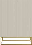 Selsey Veldio - Dressoir 2-deurs 90 cm - Grijsbeige met gouden poten