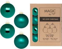 Inge Christmas Goods Boules de Noël - 12x - vert foncé - verre - 8 cm