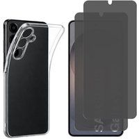 Phonillico® Coque pour Samsung Galaxy S26 et 2 Verres Trempé Noir Anti Espion Vitre Protection Ecran
