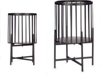 Gift Decor Plantenbakset 2 Onderdelen Zwart Metaal Met Wielen