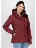 Deproc Active Montreal winterjas voor dames, met afneembare capuchon, gevoerd, waterdicht en weerbestendig, winddicht, parka voor tussenseizoen, wijn, 38