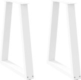 vidaXL - Eettafelpoten - 2 - st - V-vormig - 60x(72-73,3) - cm - staal - wit
