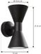 Lucande - Wandlamp buiten - 2lichts - Aluminium, glas - H: 21.4 cm - GU10 - zwart