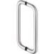 Häfele Poignée BODO en acier inoxydable, ronde, porte en bois - montage des deux côtés (2 poignées) - longueur 244 mm - distance de perçage 225 mm