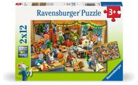 Kinderpuzzel Ravensburger Kinderpuzzle 2x12 Teile - Weihnachtswerkstatt