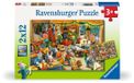 Kinderpuzzel Ravensburger Kinderpuzzle 2x12 Teile - Weihnachtswerkstatt