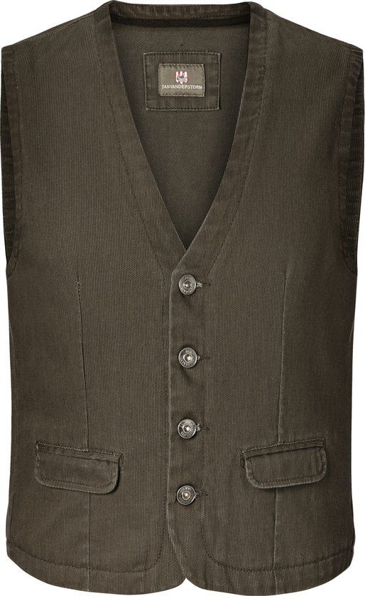 Jan Vanderstorm heren Bodywarmer - 62 - olijf - Plus Size