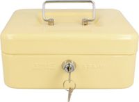 Amig Geldkistje met 2 sleutels - beige - staal - muntbakje - 20 x 16 x 9 cm - inbraakbeveiliging