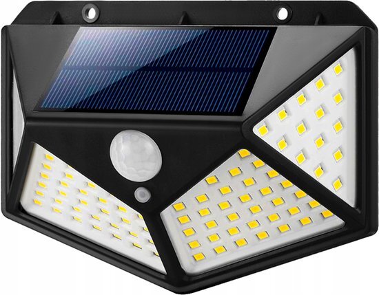 Rheme Solar Buitenlamp - Bewegingssensor - 100 LED - Waterdicht - Buiten & Tuin sensor - Buitenverlichting op Zonne-energie -