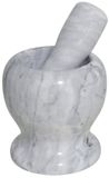 Gerimport Vijzel met stamper - marmer - Wit