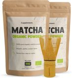 Cupplement Matcha Poeder met Matcha Whisk Combideal 2x 90 gram & 1 klopper - Biologische