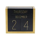 Juegoal Houten eeuwigdurende kalender, houten blok dagelijkse kalender kantoor bureau accessoires (zwart)