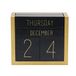 Juegoal Houten eeuwigdurende kalender, houten blok dagelijkse kalender kantoor bureau accessoires (zwart)