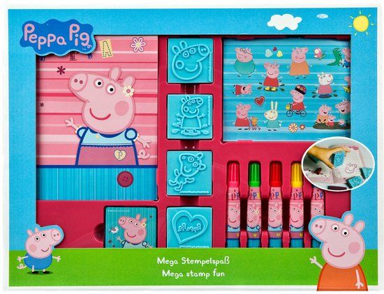 Peppa Pig Mega Stempel Plezier Stempelset met kleurboek en stiften