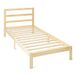 Amazon Basics Eenpersoons Bedframe met Hoofdeinde, Massief Grenenhout met Latten, 90cm x 200cm, Eenpersoons, Wit