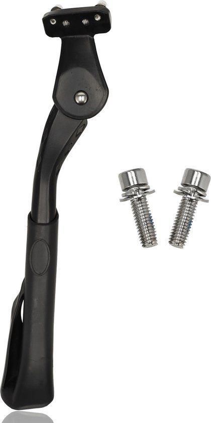 Discountershop B.V. Fietsstandaard E-Bike en Fatbike - Verstelbare achtervork standaard 24-29 Inch | Stabiele zijstandaard met extra grote voet | Geschikt voor Elektrische Fietsen, Fatbikes en Mountainbikes | Maten 18 en 40 mm
