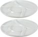 Haushalt International assiette à compartiments - 2x - blanc - 23 cm - 6 compartiments - assiette fondue/gourmet/barbecue