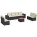 vidaXL 9-delige loungeset met kussens, polyrattan, zwart