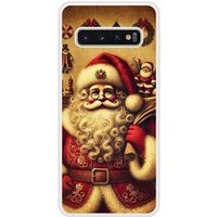 Samsung Bedrukt siliconen hoesje compatibel met Samsung Galaxy S10 pere noel vintage