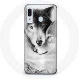 Maniacase Etui voor Samsung Galaxy A40 Wolf Duo dieren