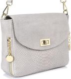 Vera Pelle - Sac bandoulière - Couleur cognac - Aspect cuir de serpent