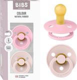 BIBS Colour Fopspeen - 0-6 mnd - 2-pack - Rond speen - Petal/Baby Pink
