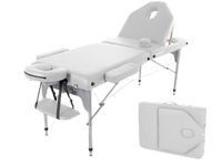 QUIRUMED Opvouwbare aluminium massagestoel, 186 x 66 cm, gestoffeerd, 14 cm, wit