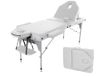 QUIRUMED Opvouwbare aluminium massagestoel, 186 x 66 cm, gestoffeerd, 14 cm, wit