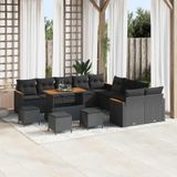 Maison Exclusive - Ensemble de jardin 14 pièces, ensemble de salon en polyrotin noir
