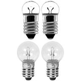 cyclingcolors Fietslamp voor achter, 6 V, 0,6 W, 2,4 W (4 stuks) dynamo, schroeffitting E10, fietslamp