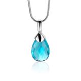 Zinzi zilveren hanger peervorm turquoise ZIH1171T