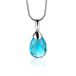 Zinzi zilveren hanger peervorm turquoise ZIH1171T