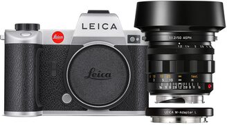 Leica SL2 systeemcamera Zilver + Noctilux-M 50mm f/1.2 ASPH + M-Adapter L