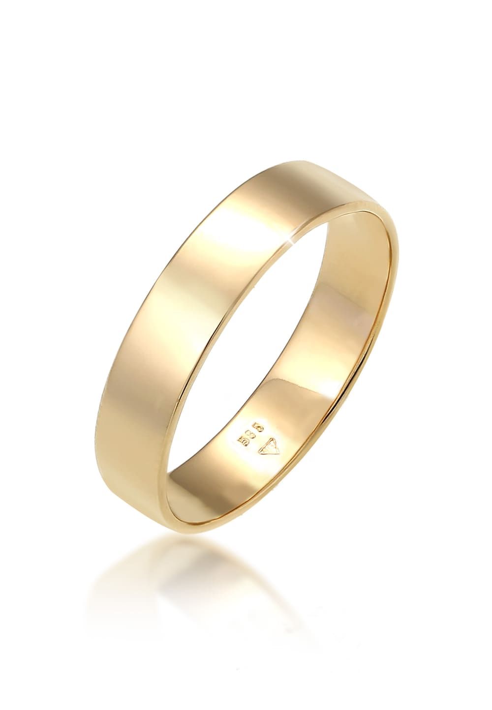 Elli PREMIUM Ring Dames Band Basis Verloving Bruiloft Paar 585 Geel Goud